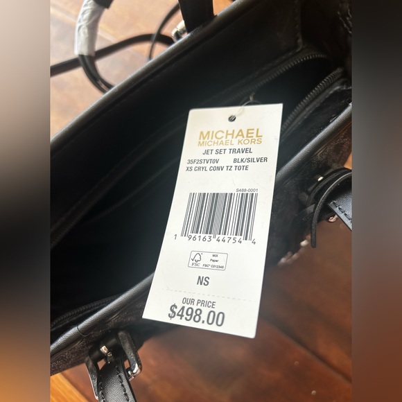 Michael Kors Jet Set Travel Extra-Small Logo Top-Zip Tote Bag - Picture 4 of 4